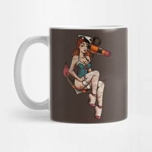 OldSalt American Traditional Bikini Pinup Girl Distressed Mug